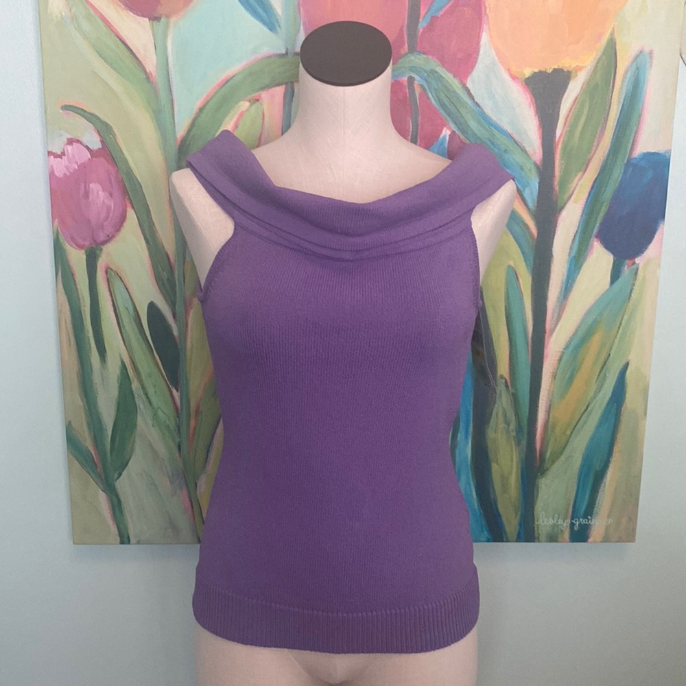 Shawl neck Karen Kane sleeveless top